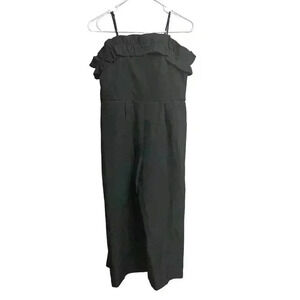 GB Girls Adjustable Spaghetti Strap Black Romper With Zipper Back Size 14